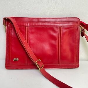 Vintage Red Leather Crossbody Bag